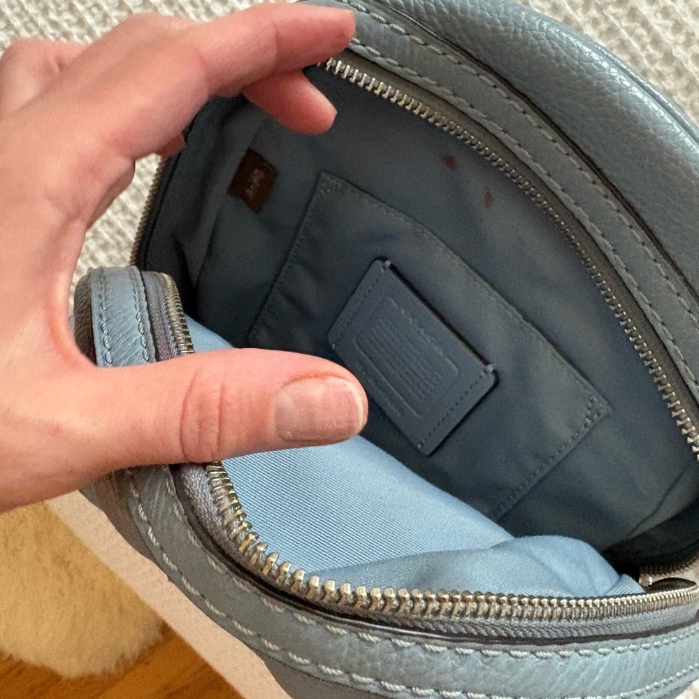 Coach Pale Blue Pebbled Leather Mini Backpack - Picture 4 of 6